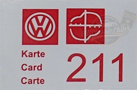 vw classic club 211 information sticker for t1 and t2 transporter 2 2070