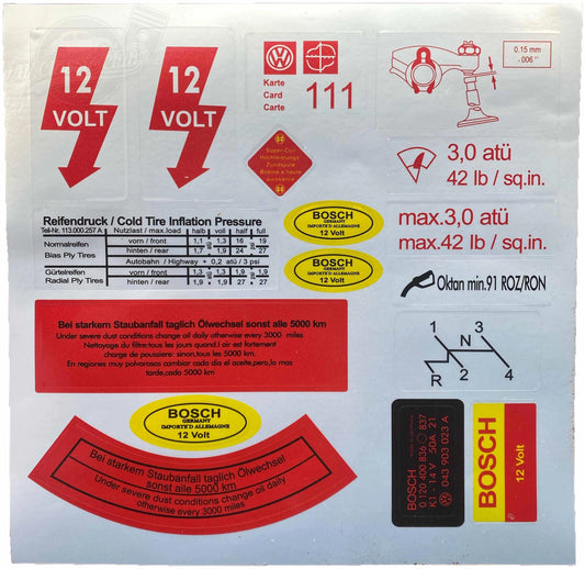 vw classic club sticker decal set for beetle t1 t2 transporter 2 2171