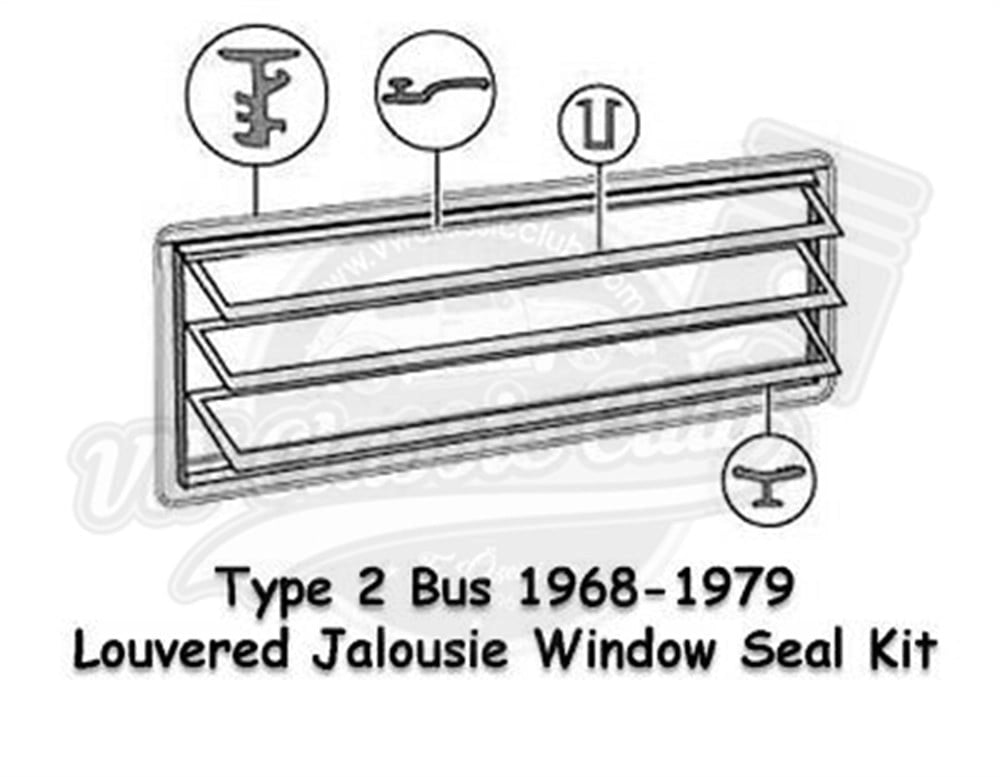 vw t2 jalousie window rubber repair kit 1968 1979 55 5695 s 7055