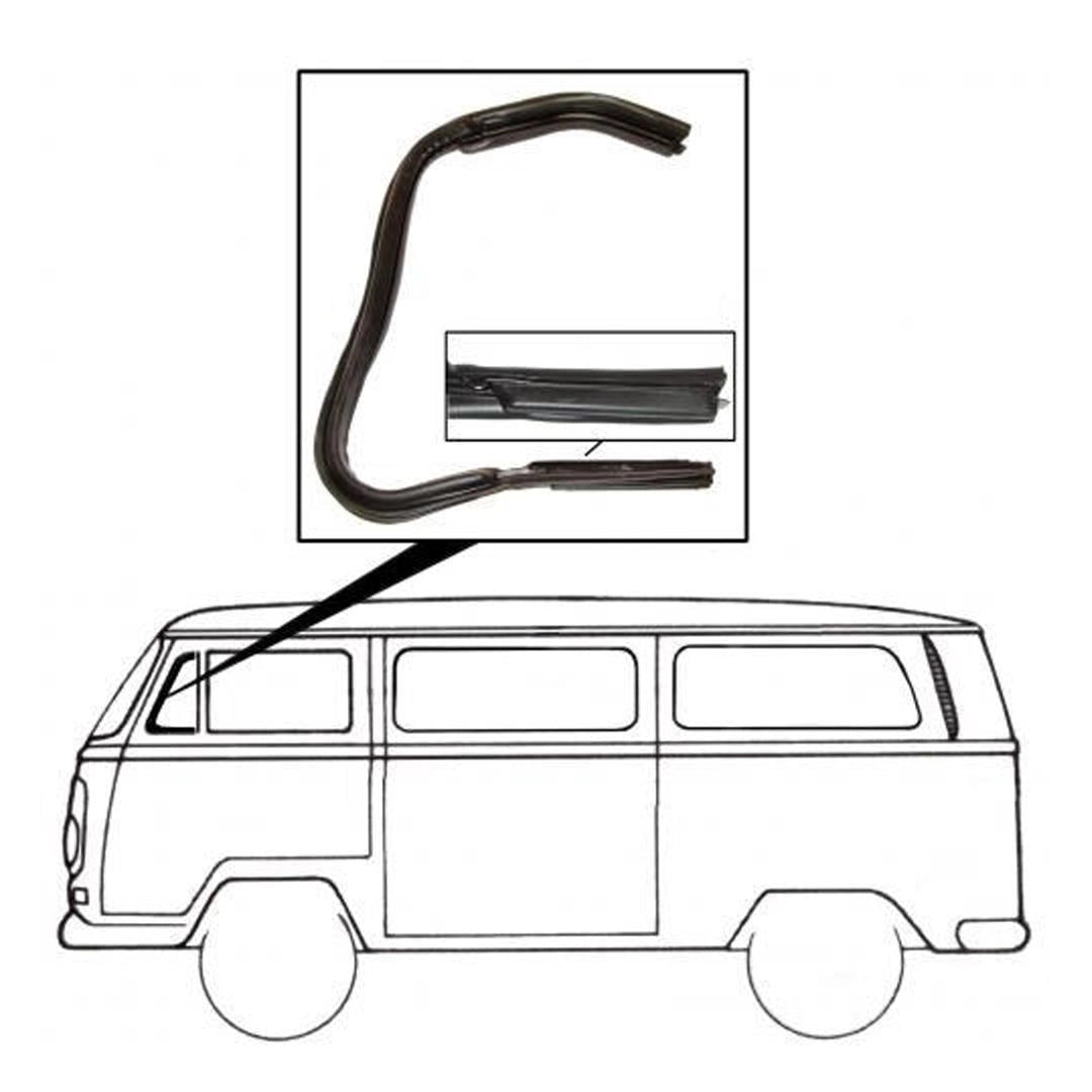 vw t2 left quarter window seal 1968 1979 25 2517