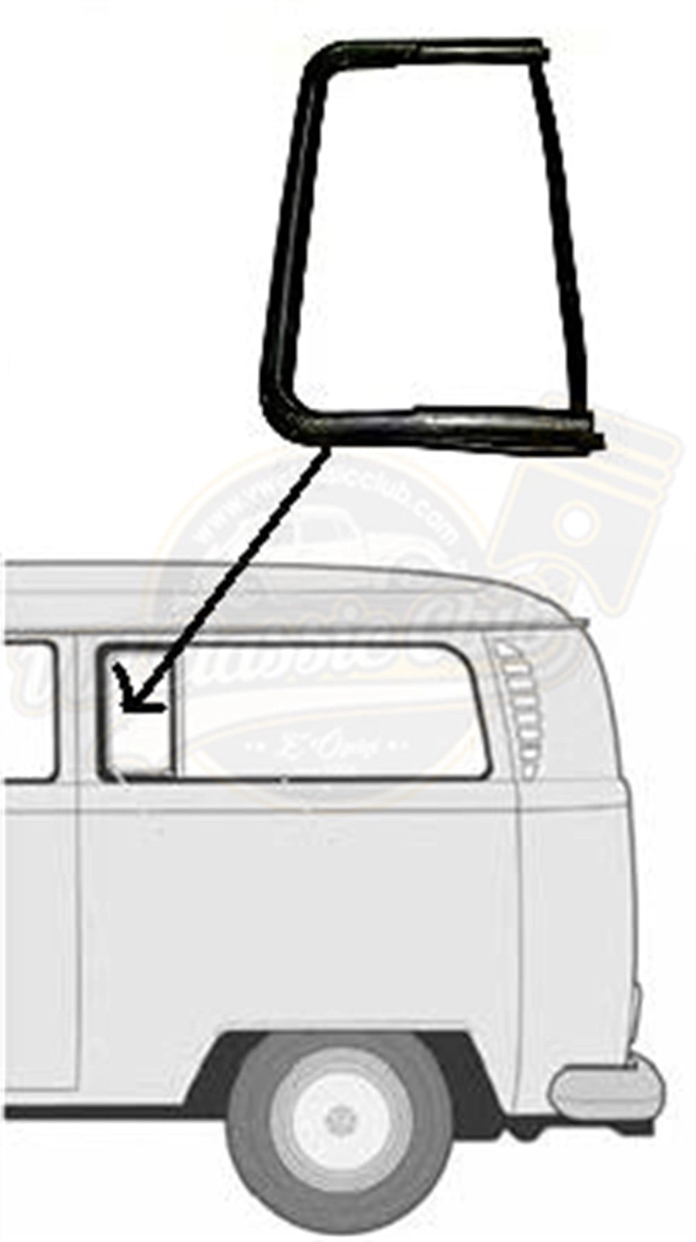 vw t2 rear quarter window seal 1968 1979 25 3080