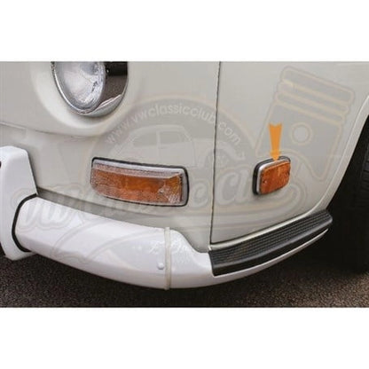 vw t2 rear reflector with grey trim and orange lens 1972 1979 3 3263 s 7235