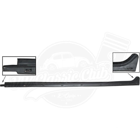 vw t2 right door inner glass scraper seal 1967 1979 25 2791 q 1007
