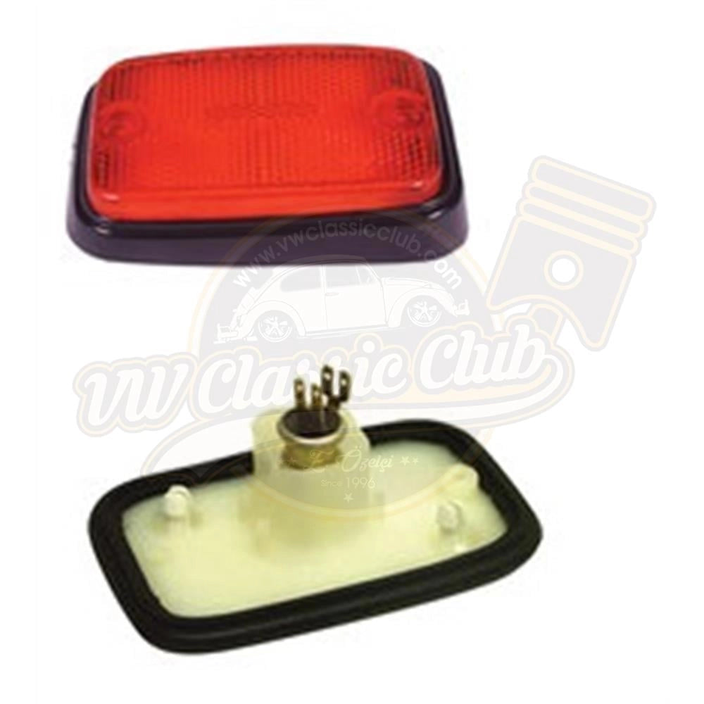 vw t2 tail light reflector with black trim and red lens 3 3031