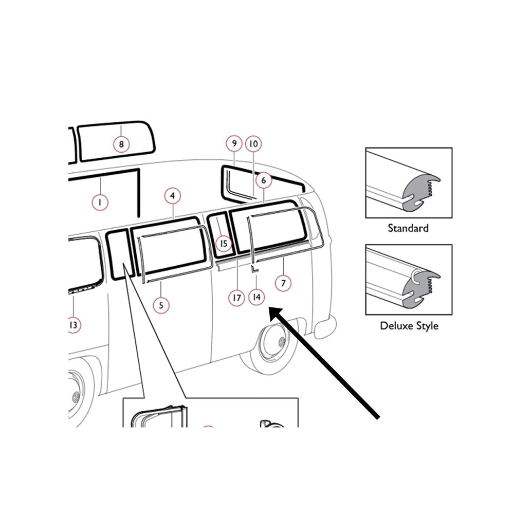 vw t2 window trim corner connector 241853341 55 5655