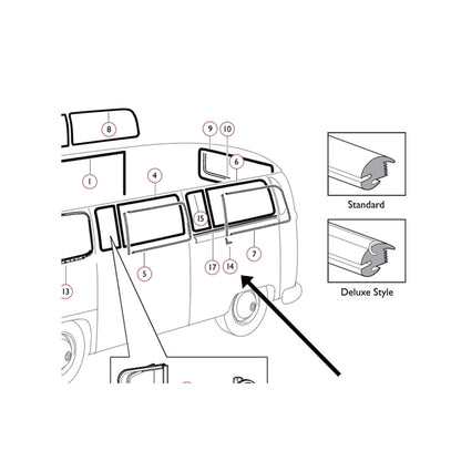 vw t2 window trim corner connector 241853341 55 5655