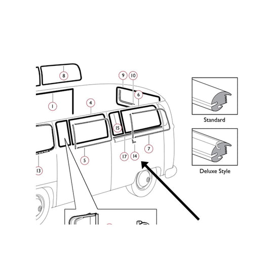 vw t2 window trim corner connector 241853341 55 5655