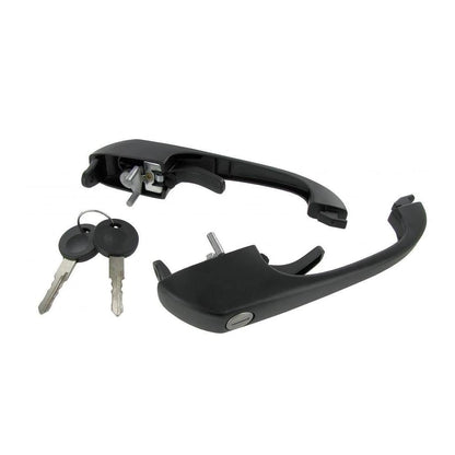 vw t3 exterior door handle set with keys black 1979 1992 55 5744