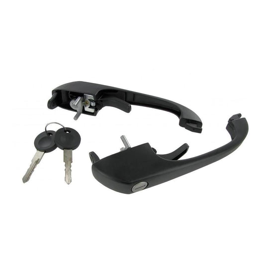 vw t3 exterior door handle set with keys black 1979 1992 55 5744