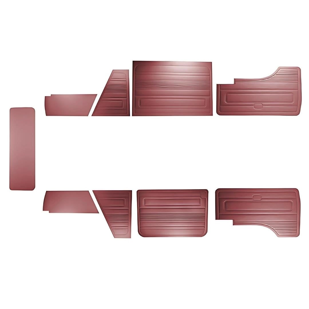 vw t3 interior door panel set 9 piece burgundy 1980 1989 4 4710