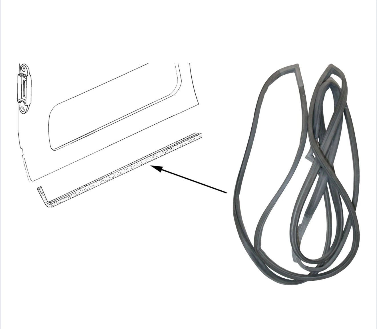 vw t3 sliding door seal oem quality replacement 27 2797