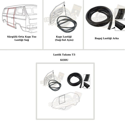 vw t3 sliding door tailgate and front door rubber seal set 1979 1992 25 3216