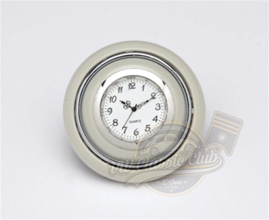 white silver horn button with clock for vw t1 and 1100 beetle 4 4372 f b