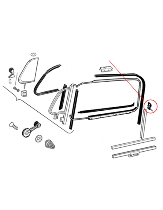 window channel iron clip for vw beetle and t2 1961 1979 25 2994 cc 1023