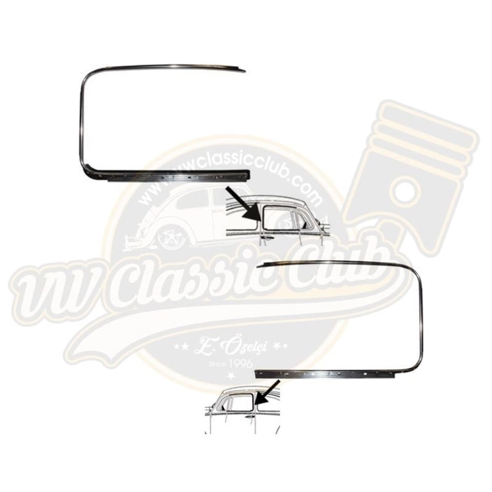 window frame trim set chrome for vw beetle 1100 1200 1955 1964 25 2978