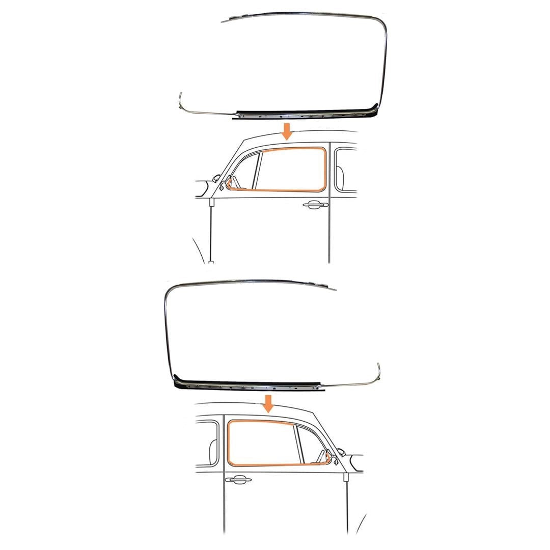 window frame trim set chrome for vw beetle 1965 1979 25 3096