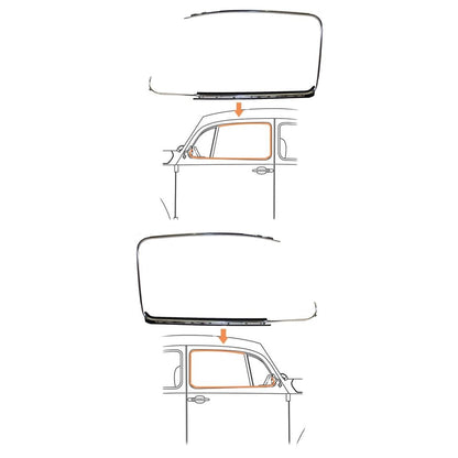 window frame trim set chrome for vw beetle 1965 1979 25 3096