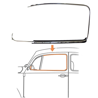 window frame trim set chrome for vw beetle 1965 1979 25 3096