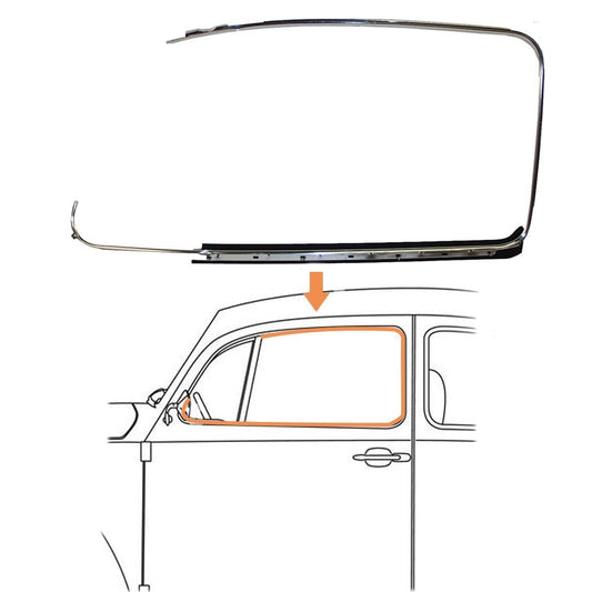 window frame trim set chrome for vw beetle 1965 1979 25 3096