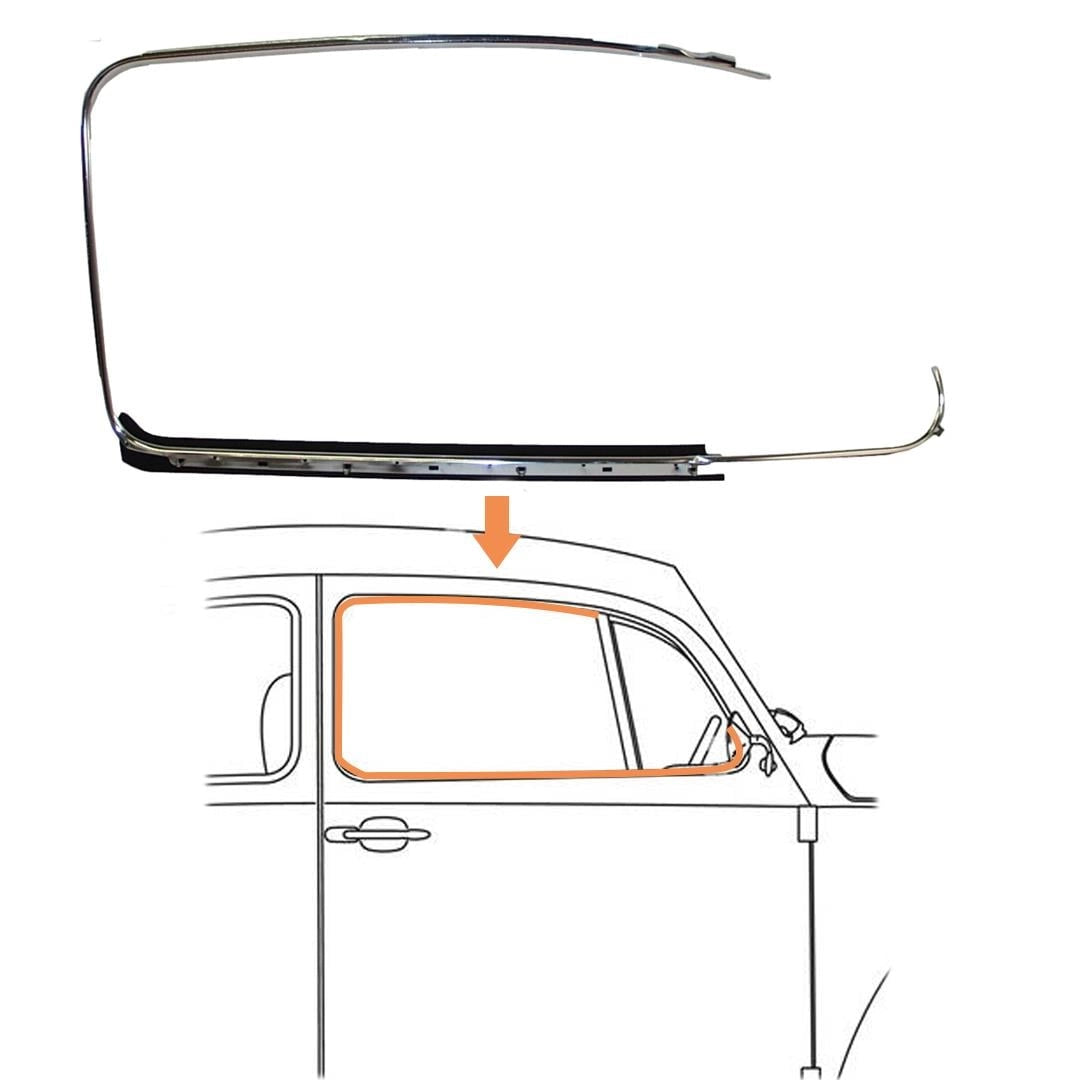 window frame trim set chrome for vw beetle 1965 1979 25 3096