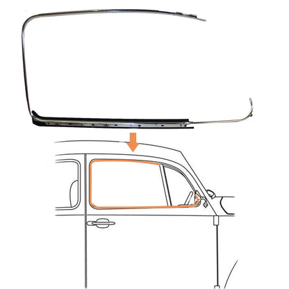 window frame trim set chrome for vw beetle 1965 1979 25 3096