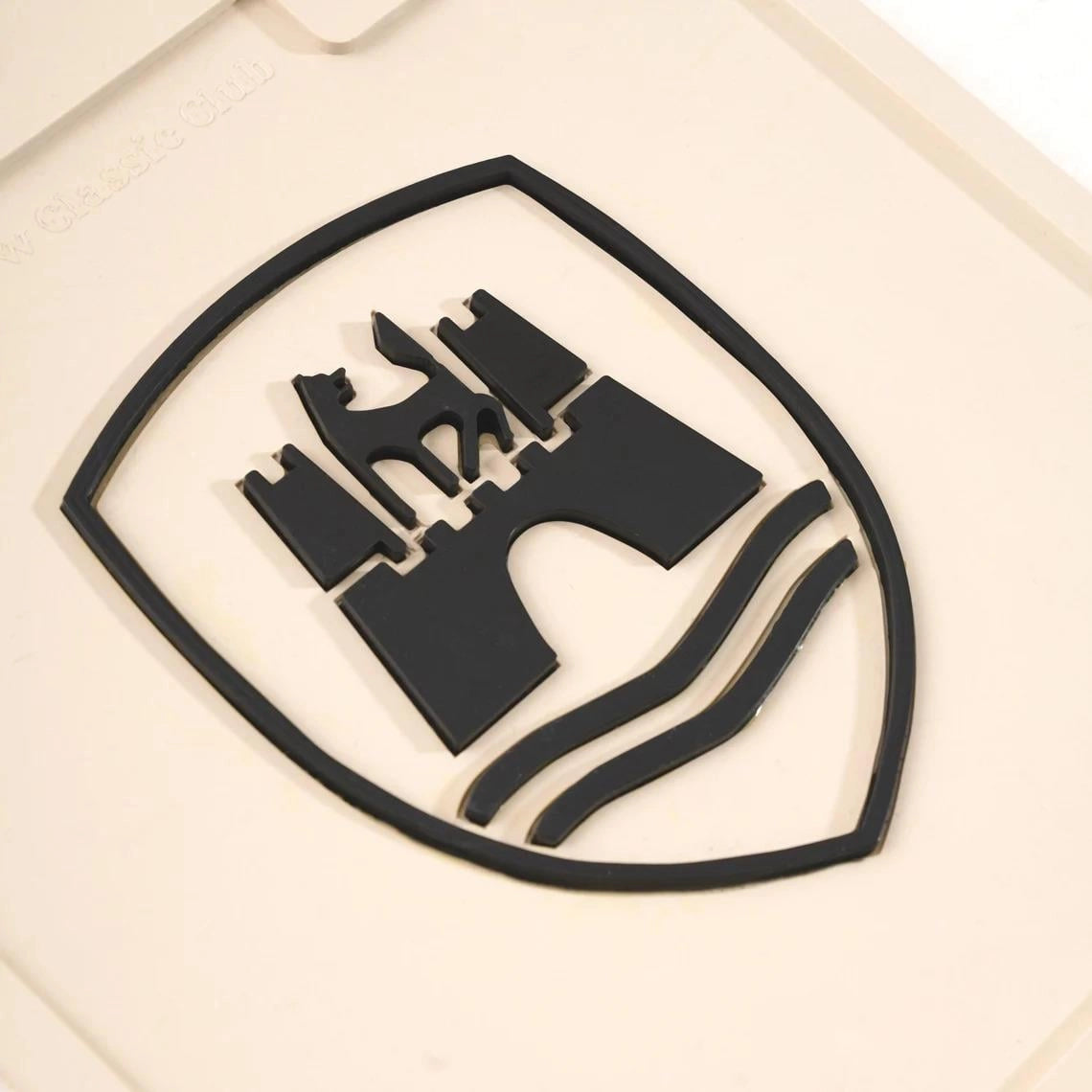 wolfsburg crest white mud flap set for classic vw beetle and karmann ghia 25 315