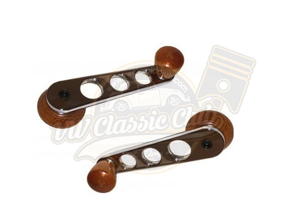 wood chrome window crank set for vw beetle t2 karmann ghia variant 55 5810 s 681