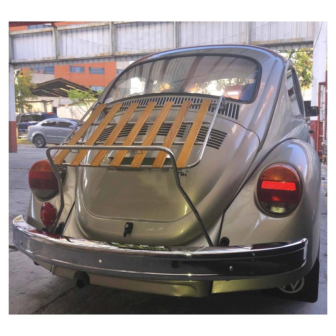wooden rear luggage rack with stainless steel for vw beetle 1963 1967 2 2128