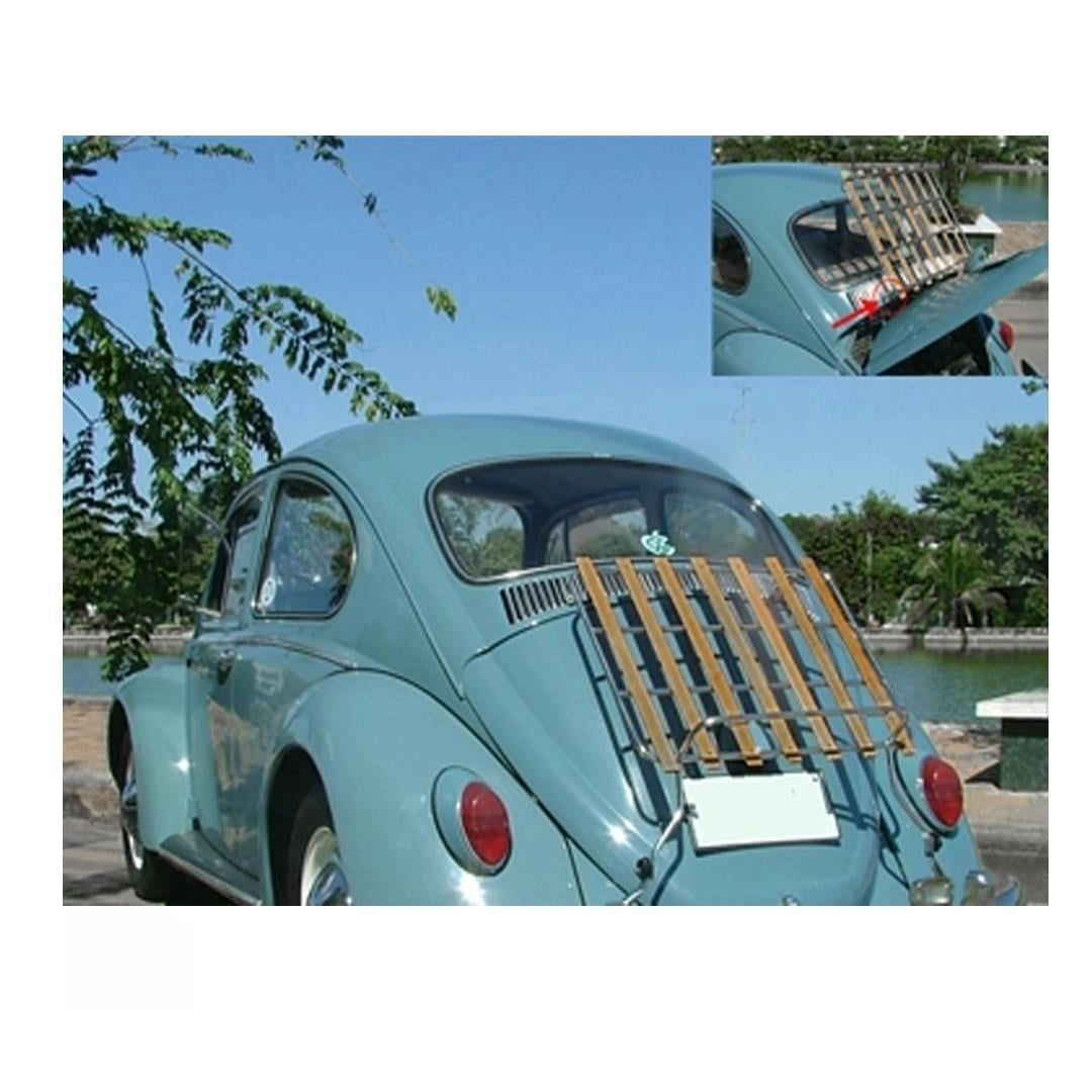 wooden rear luggage rack with stainless steel for vw beetle 1963 1967 2 2128